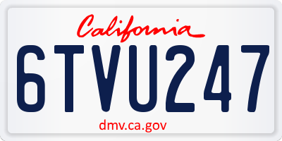 CA license plate 6TVU247