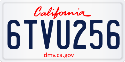 CA license plate 6TVU256