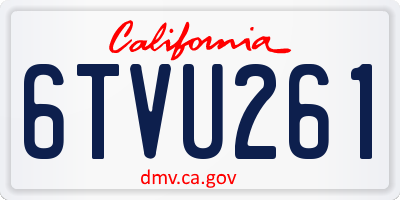 CA license plate 6TVU261