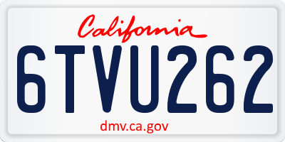 CA license plate 6TVU262