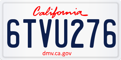 CA license plate 6TVU276