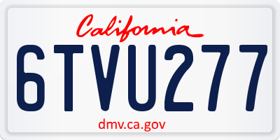 CA license plate 6TVU277