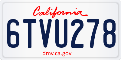 CA license plate 6TVU278