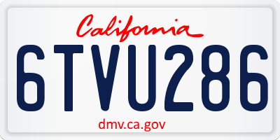 CA license plate 6TVU286