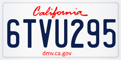 CA license plate 6TVU295