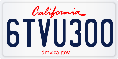 CA license plate 6TVU300