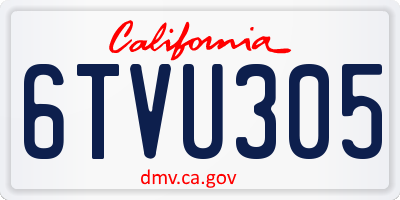 CA license plate 6TVU305