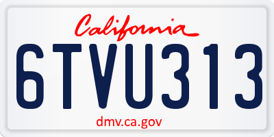 CA license plate 6TVU313