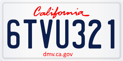 CA license plate 6TVU321