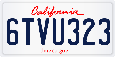 CA license plate 6TVU323