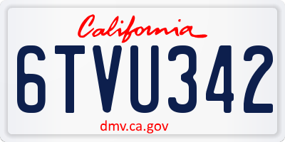 CA license plate 6TVU342