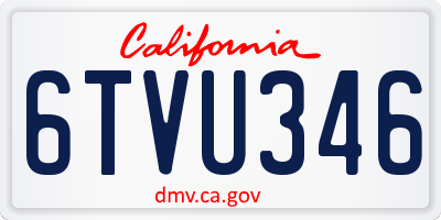 CA license plate 6TVU346