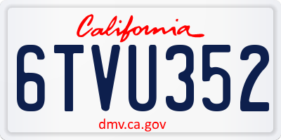 CA license plate 6TVU352