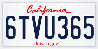 CA license plate 6TVU365