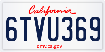 CA license plate 6TVU369