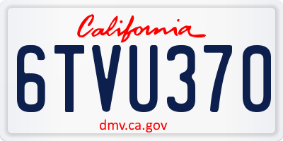 CA license plate 6TVU370