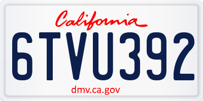 CA license plate 6TVU392