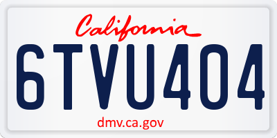 CA license plate 6TVU404