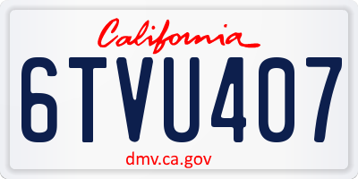 CA license plate 6TVU407