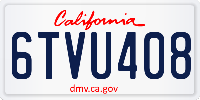 CA license plate 6TVU408