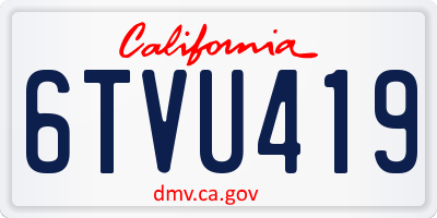 CA license plate 6TVU419