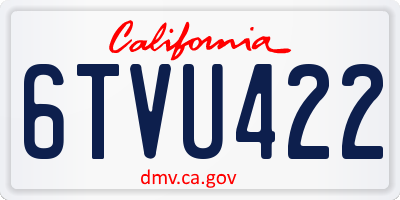 CA license plate 6TVU422