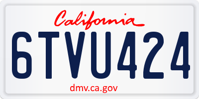 CA license plate 6TVU424
