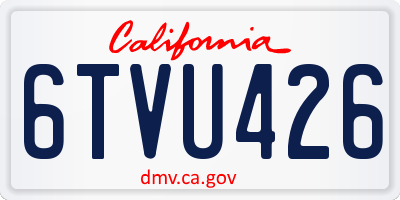 CA license plate 6TVU426