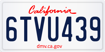 CA license plate 6TVU439