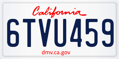 CA license plate 6TVU459