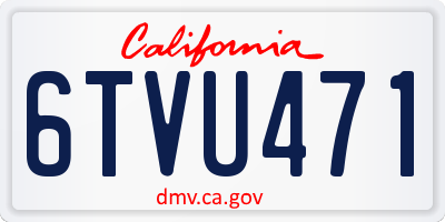 CA license plate 6TVU471
