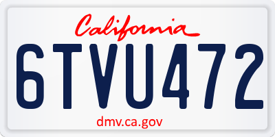 CA license plate 6TVU472