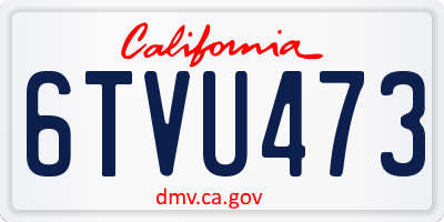 CA license plate 6TVU473