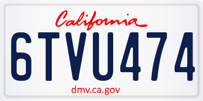 CA license plate 6TVU474