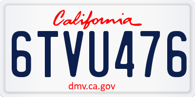 CA license plate 6TVU476
