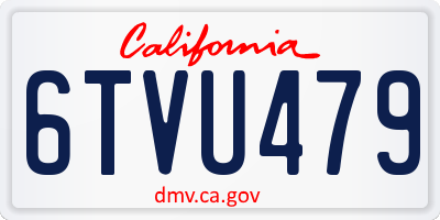 CA license plate 6TVU479