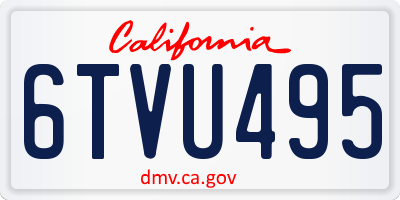CA license plate 6TVU495