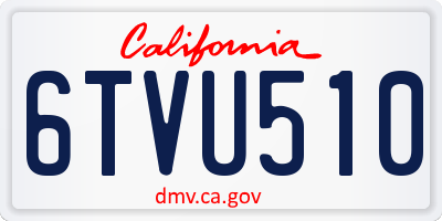 CA license plate 6TVU510