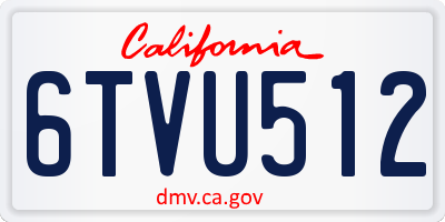 CA license plate 6TVU512