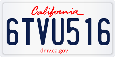 CA license plate 6TVU516