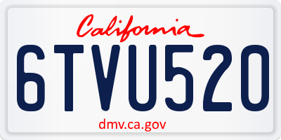 CA license plate 6TVU520