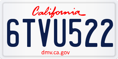 CA license plate 6TVU522