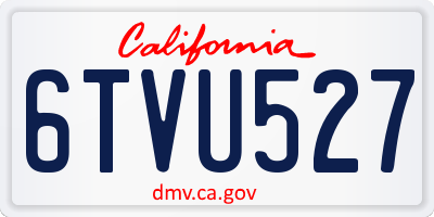 CA license plate 6TVU527