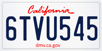 CA license plate 6TVU545