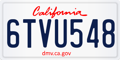 CA license plate 6TVU548