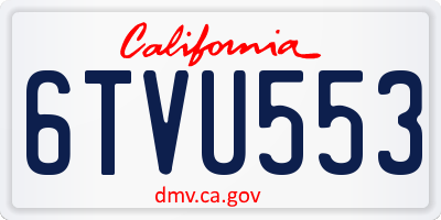 CA license plate 6TVU553