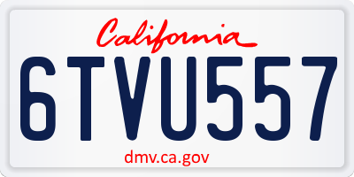 CA license plate 6TVU557