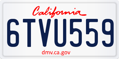 CA license plate 6TVU559