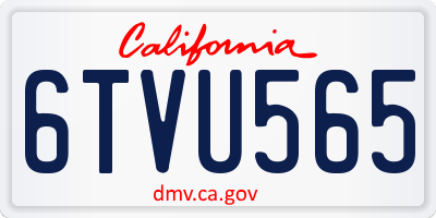 CA license plate 6TVU565