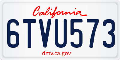 CA license plate 6TVU573